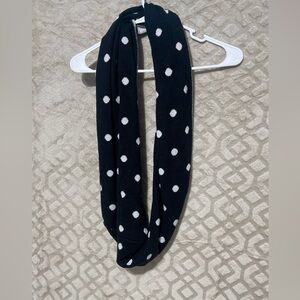 New York&Company Black and silver polka dot infinity scarf